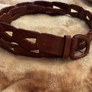 Handmade in Guatemala Brown Braided Leather Belt very unusual!